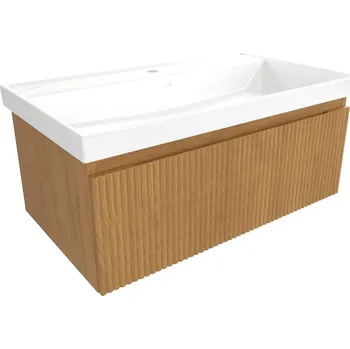 Šatní skříň Swiss aqua technologies Koupelnová skříňka s umyvadlem SAT Evolution 78x30x44,5 cm dub medový mat SATEVO80DMU4