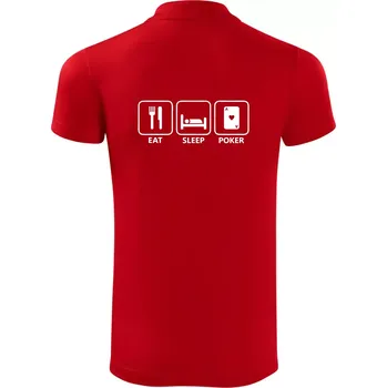 Pánská košile Eat sleep poker - Polokošile Victory sportovní (dresovina) - M ( Červená )