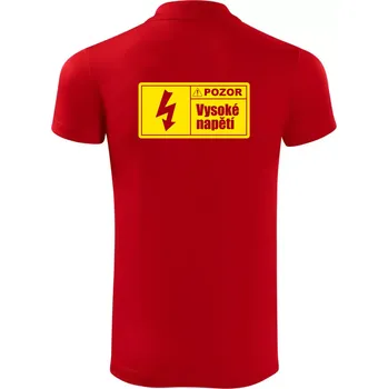 Pánská košile Pozor vysoké napětí - Polokošile Victory sportovní (dresovina) - 2XL ( Červená )