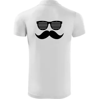 Pánská košile Mustache brýle - Polokošile Victory sportovní (dresovina) - S ( Bílá )