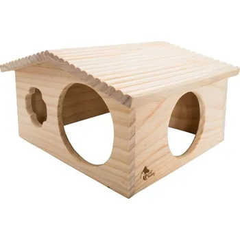 PetBuddy roubenka velká, přírodní domek, 33 x 28 x 18 cm, borové dřevo