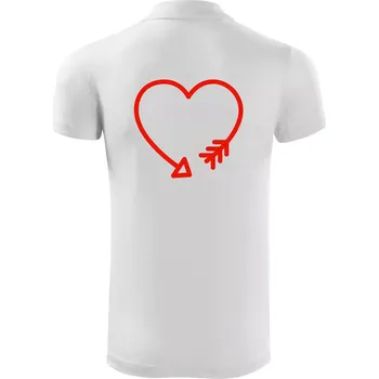 Pánská košile Srdce šíp - Polokošile Victory sportovní (dresovina) - S ( Bílá )