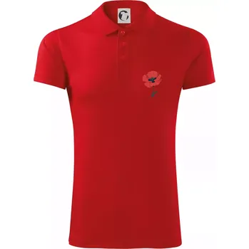Pánská košile Vlčí mák kreslený na prsu - Polokošile Victory sportovní (dresovina) - M ( Červená )
