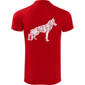 Pánská košile Německý ovčák - tattoo - Polokošile Victory sportovní (dresovina) - 2XL ( Červená )