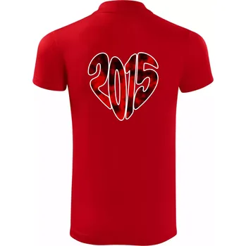 Pánská košile 2015 v srdci - Polokošile Victory sportovní (dresovina) - 2XL ( Červená )