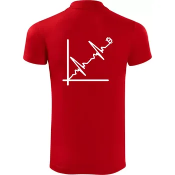 Pánská košile EKG graf bitcoin - Polokošile Victory sportovní (dresovina) - M ( Červená )