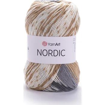 Galanterie Yarn Art příze Nordic 657 karamelová, šedá a krémová