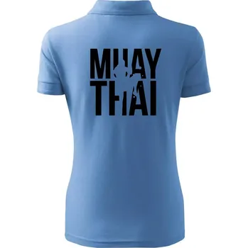 Nápis Muay Thai - Polokošile dámská Pique Polo - XS ( Pyžamově modrá )