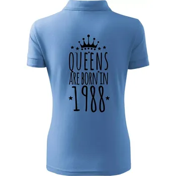 Queens are born in 1988 - Polokošile dámská Pique Polo - 2XL ( Pyžamově modrá )