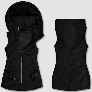 Dámská vesta Černá dámská vesta se stahovacími boky S'West (B8381-1) odstíny černé XXL (44)