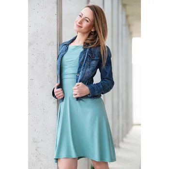 Dámské šaty Krásná mamka Kojicí šaty Amalie VISKÓZA mint Velikost: L