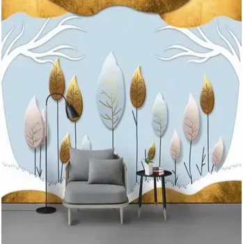 Fototapeta Solution Media 3D tapeta - Módní zlatý list MU9176 1 - Voděodolné plátno - Textilní tapeta omyvatelná - 250g/m2