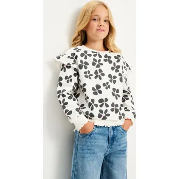 Dívčí oblečení Sinsay - Mikina s&nbsp;volány na rukávech - krémová - 368AN-01X - 368AN-01X-98