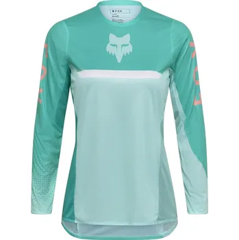 cyklistický dres Dámský dres - FOX Flexair Fracture Jersey LS 2025 - Aqua Blue S