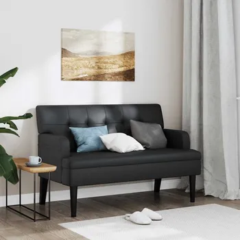 vidaXL Lavice s opěradlem 112 x 65,5 x 75 cm umělá kůže [372154] Barva: Černá