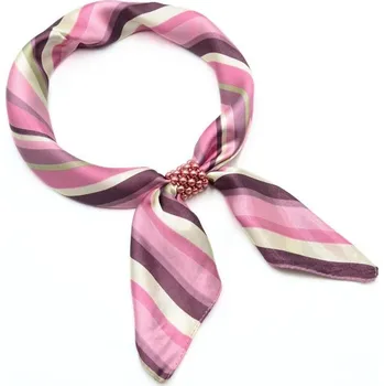 Šátek Šátek se sponkou Letuška Light - růžový s pruhy