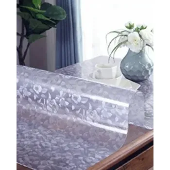 Stolování Mekke sklo Ubrus na stůl z měkkého skla 92x132 cm Ubrus: Fólie se vzorem pivoněk