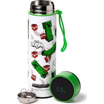 Minecraft Nerezová termoláhev s digitálním teploměrem 450ml - TNT
