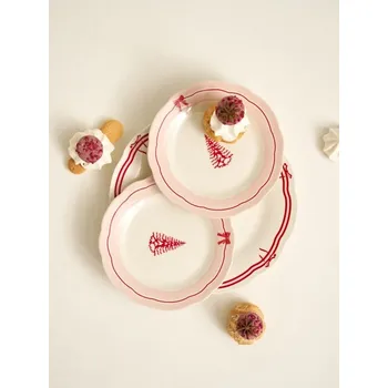 Talíř Sinsay - Vánoční keramické talíře ve tvaru vánočního stromku 2 pack - červená - 908GC-33X - 908GC-33X-ONE