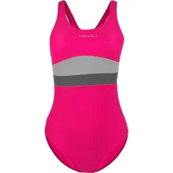 Dámské plavky Dámské jednodílné plavky Katie Tmavě růžová s šedou - Crowell tm.růžová-šedá 36