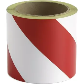 Výstražná páska Bílo-červená levá reflexní výstražná páska - délka 15 m, šířka 10 cm