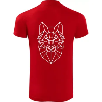 Pánská košile Geometrie - vlk - Polokošile Victory sportovní (dresovina) - XL ( Červená )