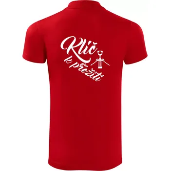 Pánská košile Vývrtka mechanická - Klíč k přežití - Polokošile Victory sportovní (dresovina) - L ( Červená )