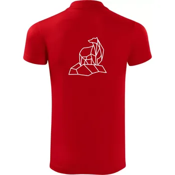 Pánská košile Geometrie lední medvěd na ledu - Polokošile Victory sportovní (dresovina) - L ( Červená )