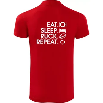 Pánská košile Eat sleep Rugby - Polokošile Victory sportovní (dresovina) - M ( Červená )