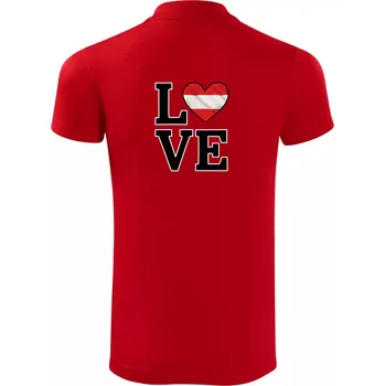 Pánská košile Love Rakouská vlajka - Polokošile Victory sportovní (dresovina) - 2XL ( Červená )