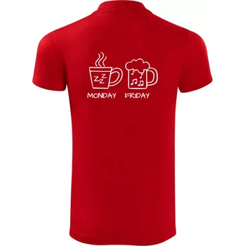 Pánská košile Monday - Friday - Coffee Beer - Polokošile Victory sportovní (dresovina) - M ( Červená )