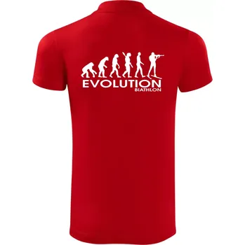 Pánská košile Evoluce biatlonu Biathlon - Polokošile Victory sportovní (dresovina) - 3XL ( Červená )
