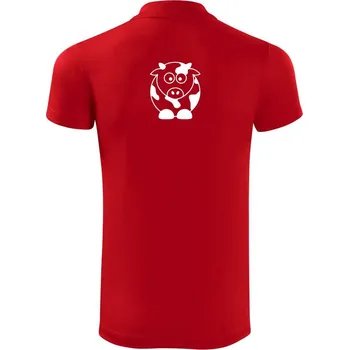 Pánská košile Roztomilá kráva - Polokošile Victory sportovní (dresovina) - 3XL ( Červená )