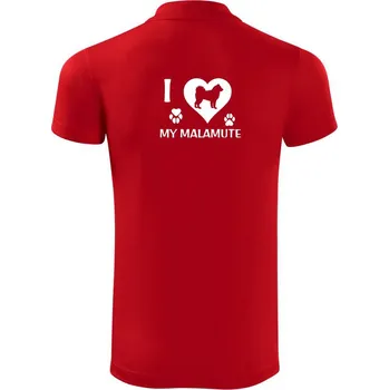 Pánská košile I Love My Malamute - Polokošile Victory sportovní (dresovina) - 2XL ( Červená )