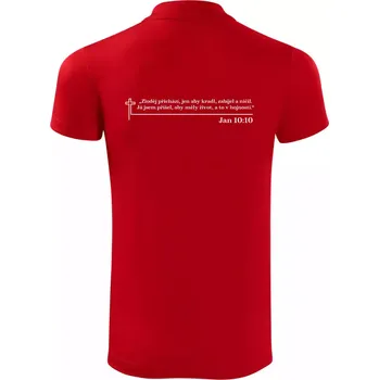 Pánská košile Citáty z bible - Jan 10:10 - Polokošile Victory sportovní (dresovina) - M ( Červená )
