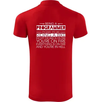 Pánská košile Being a programmer - bike - Polokošile Victory sportovní (dresovina) - 2XL ( Červená )