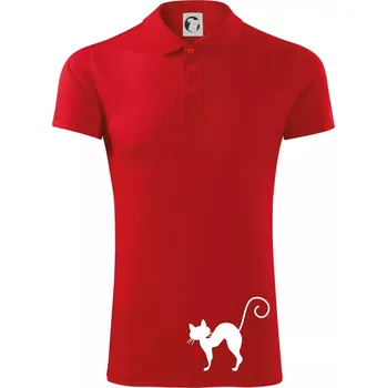 Pánská košile Zamilovaná kočka prohnutá - Polokošile Victory sportovní (dresovina) - M ( Červená )