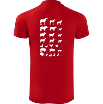 Pánská košile Zvířátka z vesnice - Polokošile Victory sportovní (dresovina) - S ( Červená )