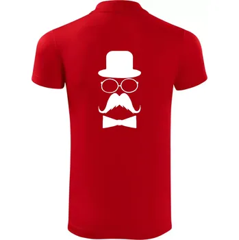 Pánská košile Mustache pán - Polokošile Victory sportovní (dresovina) - S ( Červená )