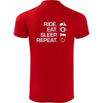 Pánská košile Ride Eat Sleep Repeat moto skútr - Polokošile Victory sportovní (dresovina) - L ( Červená )