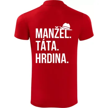 Pánská košile Manžel táta hrdina - Polokošile Victory sportovní (dresovina) - 2XL ( Červená )