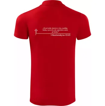 Pánská košile Citáty z bible - 1 Korintským 13:13 - Polokošile Victory sportovní (dresovina) - M ( Červená )