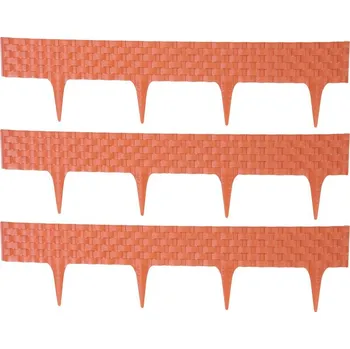 Zahradní obrubník Garden Plast Plastová palisáda RattanPalisade, 82x9,5/20 cm, terakota, 240 cm