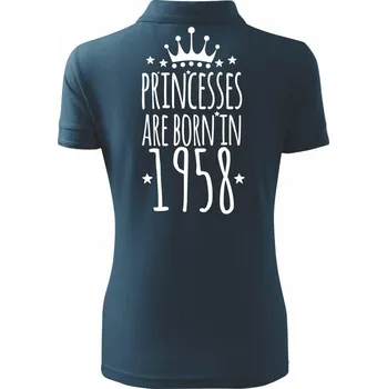 Princesses are born in 1958 - Polokošile dámská Pique Polo - L ( Námořní modrá (téměř černá) )