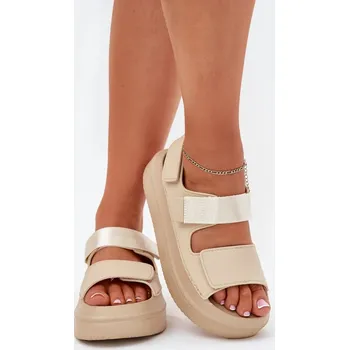 Dámské sandále Dámské sandály z ekokože na platformě se zipy vpředu i vzadu, 41 i240_213173_2:41