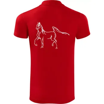 Pánská košile Kůň silueta - Polokošile Victory sportovní (dresovina) - 3XL ( Červená )