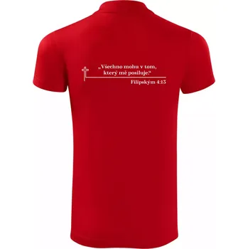 Pánská košile Citáty z bible - Filipským 4:13 - Polokošile Victory sportovní (dresovina) - XL ( Červená )