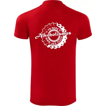 Pánská košile Alkoholismus pivo - Polokošile Victory sportovní (dresovina) - 3XL ( Červená )