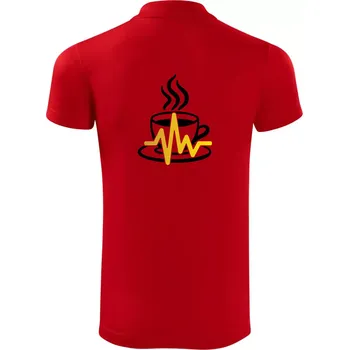 Pánská košile Káva EKG hrnek - Polokošile Victory sportovní (dresovina) - L ( Červená )