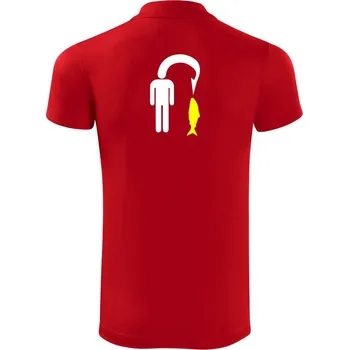 Pánská košile Rybaření - Člověk na háčku - Polokošile Victory sportovní (dresovina) - 3XL ( Červená )